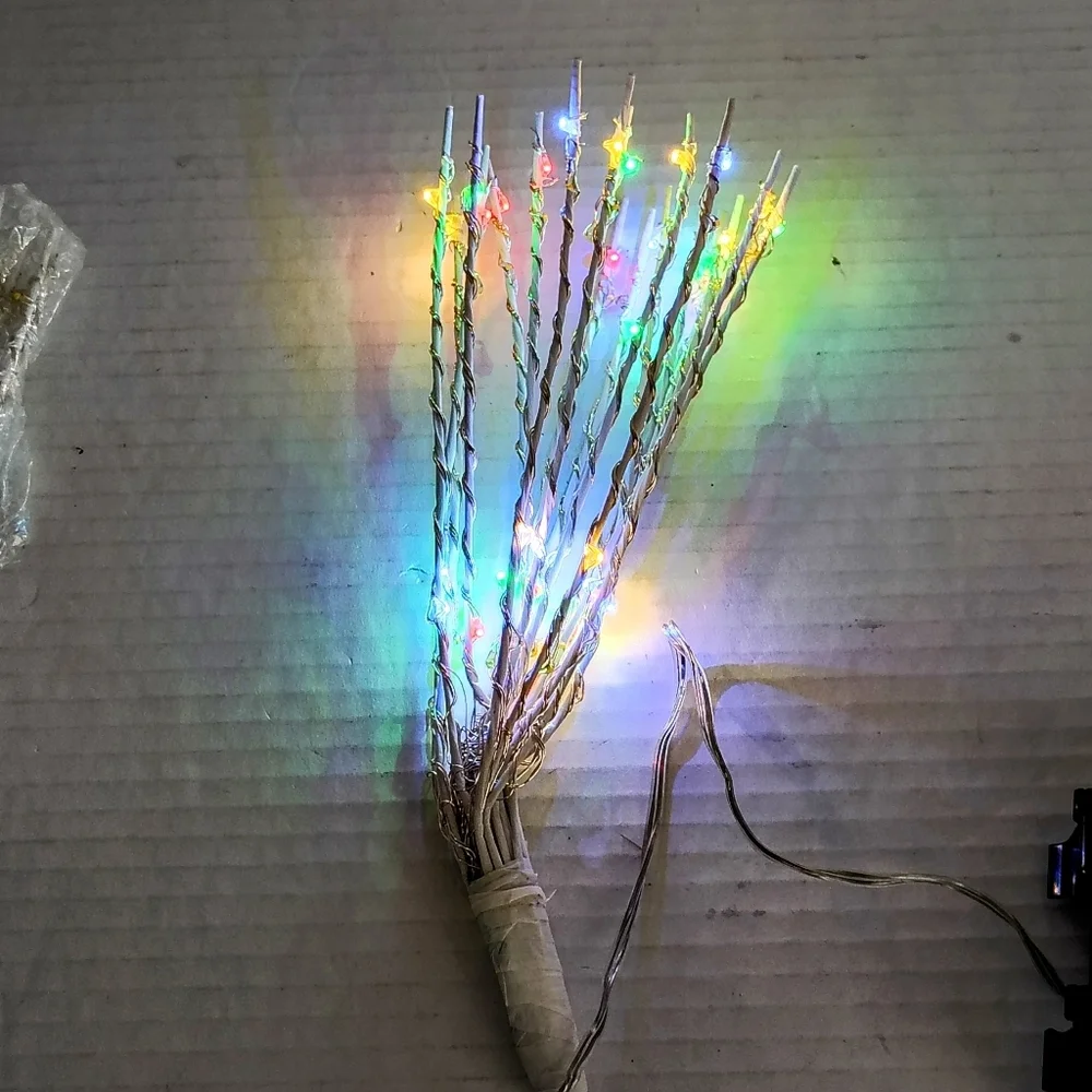Mr. Christmas Starburst Pick Lights Set of 3 White And Multicolor Steady & Flash
